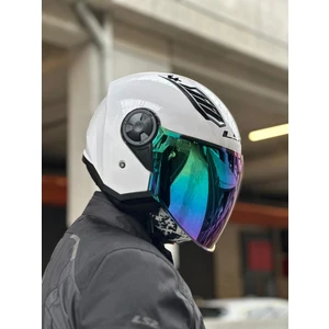 Ls2 Aırflow 2 Beyaz Kask (Gökkuşağı Vizör)