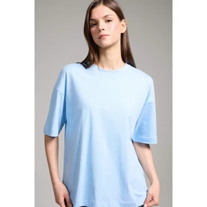 %100 Pamuk Oversize Basic Penye Tişört C0099AX26SM