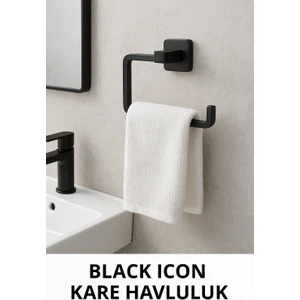 Black Icon Kare Havluluk