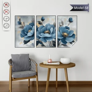 Akıllı Kağıt Statik Tutunma Özellikli Tablo - Poster Çiçek (Model- 58)