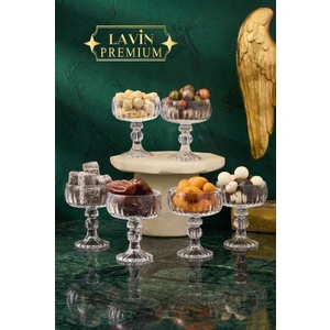 6 Kişilik Lüks Cam Kahve Yanı Lokumluk Kahvaltılık Kase Sunumluk 75ML