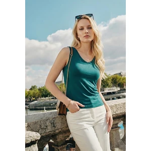 Kalın Askılı V Yaka Bluz Bayan Bluz 5864384