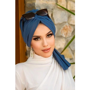 Aişe Tesettür Koyu Indigo Tokalı Bone