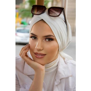 Aişe Tesettür Beyaz Çapraz Bone