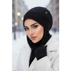 Aişe Tesettür Siyah Ince Maskeli Bere