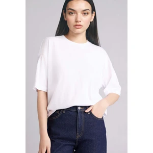%100 Pamuk Oversize Basic Penye Tişört C0099AX26SM