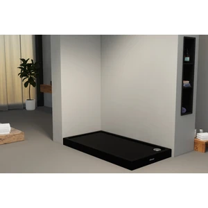 Dbbanyo Dikdörtgen Monoblok Siyah Duş Teknesi 80*100* 11 cm