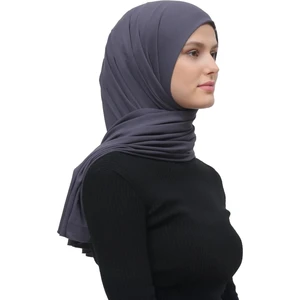 Tesettür Penye Şal Düz-Füme