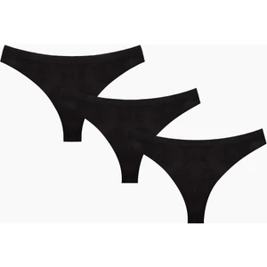 Siyah Dikişsiz 3lü String