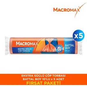 Ekstra Güçlü Çöp Torbası Battal Boy 10’lu X5