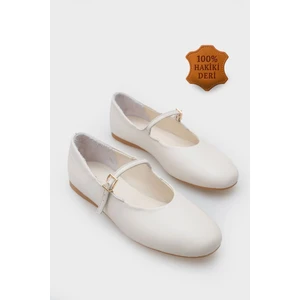 Capone Outfitters Sheri Hakiki Deri Kadın Babet