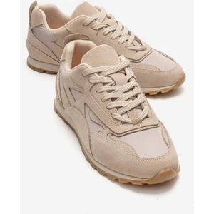 Sahra Bej Süet Hakiki Deri Kadın Sneaker