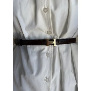 Moda Aksa Hermes  %100 Deri Kemer Kahve