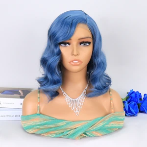 İlk El Grup Açık Parlement Mavisi Yan Tül Peruk