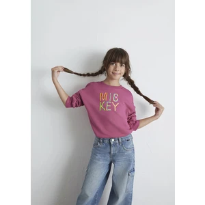 Mickey Baskılı Pembe Sweatshirt 7S10142-71085