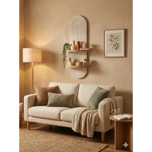 Gökkuşağı Duvar Rafı Beyaz