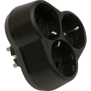 Topraklı plus modeli Üçlü Siyah Fiş Priz Yonca