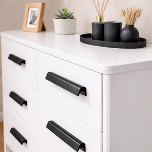 Alüminyum Mobilya Gün Kulp 16cm Mat Siyah