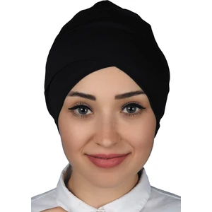 Çapraz Dış Tesettür Bonesi Penye - Lacivert