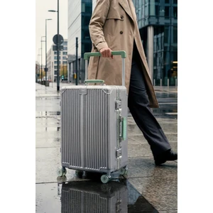 Boxy Pc Policarbon Orta Boy Valiz Silver-Yeşil