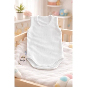 Düz Beyaz Pamuklu Zıbın