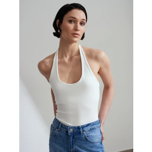 21052 Halter Yaka Top-Ekru