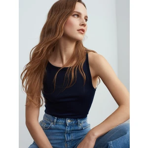 21048 Halter Yaka Top-Lacivert