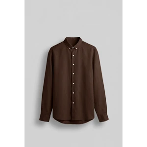 Abluka Online Erkek Oversize Basic Rahat Gömlek Acı Kahve