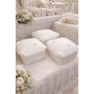Oyalı Beyaz Ekru Hurç 3'lü Set
