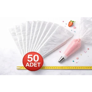 50 Adet Tek Kullanımlık Krema Sıkma Torbası