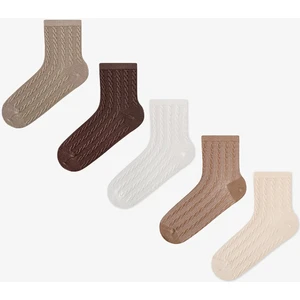 Geometric Jacquard 5li Soket Çorap