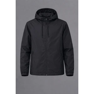 Erkek Basic Günlük Siyah Yağmurluk & Rüzgarlık