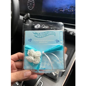 Mavi Aynalı Şarkılı Yazılı Mini Çiçek Buketi