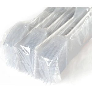 Lüks Sağlam Plastik Çatal 100 Adet Şeffaf Renkli 4x9x9 cm Ebatlarıyla Kullanıma Uygun