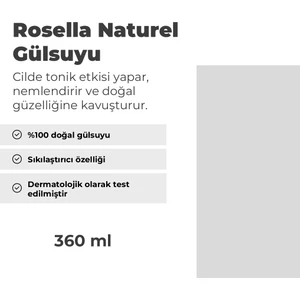 Naturel  Doğal Gülsuyu 360 ml Kuru ve Normal Ciltler İçin Anti Alerjik Özellikli
