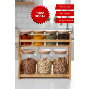 Bench Standlı 8 Parça Cam Baharat Takımı