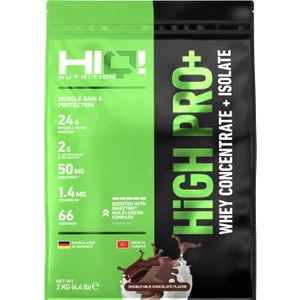 HIQ Nutrition High Pro+ 2 kg Double Milk Chocolate Flavored