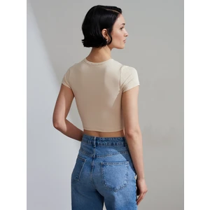 31104 Crop T-Shirt-Taş