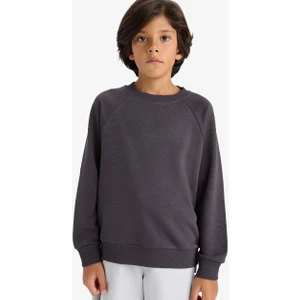 Bisiklet Yaka Basic Düz Okul Sweatshirt Erkek Çocuk E8415A825AU