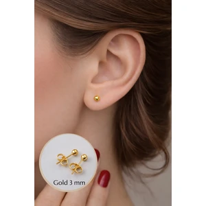 Sacce Scarves & Accessories Gold Mini Top Küpe 3 mm