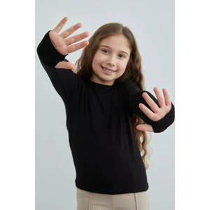 Basic Bisiklet Yaka Modal Kız Çocuk Body