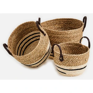 Üçlü Hasır Sepet