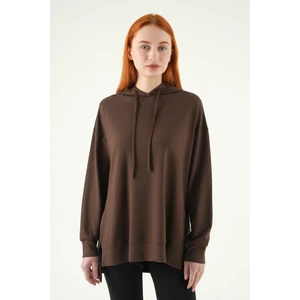 Kahve Kapüşonlu Tunik 8309A
