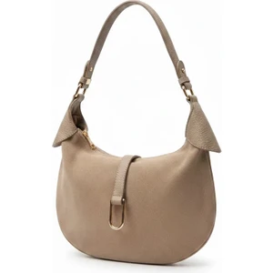 MuadilMarka Süet (Gerçek Deri) Kruvasan Model Omuz Çantası