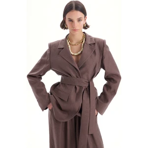 Arisa Kemer Detay Kahve Blazer Ceket