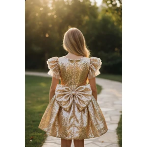 Gala Stil Gala Kısa Pullu Kız Çocuk Elbise