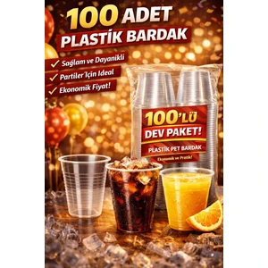 100’LÜ Dev Paket! Plastik Pet Bardak Ekonomik ve Pratik!