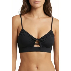 Si̇yah Front Opening Bikini Üstü