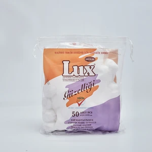 Lux Makyaj Pamuk Top 50 Adet 100% Saf Pamuktan Üretilmiş Hijyenik Kullanım İçin İdeal