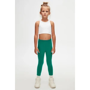 Koyu Yeşil Basic Kız Çocuk Kışlık Tayt